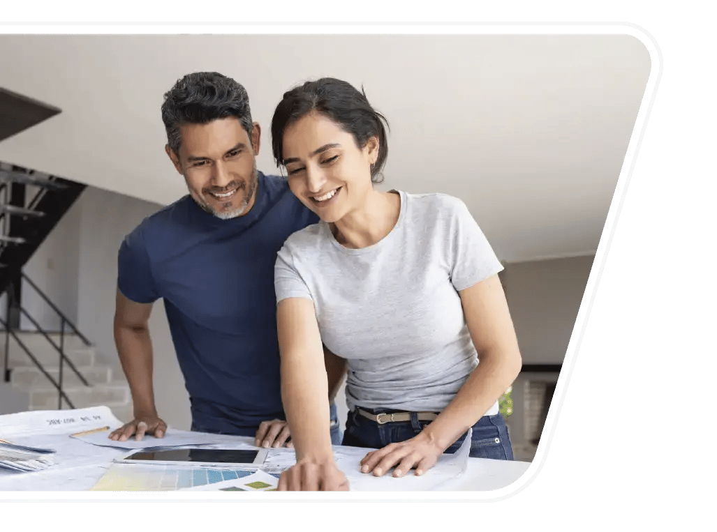 Couple planning a home renovation